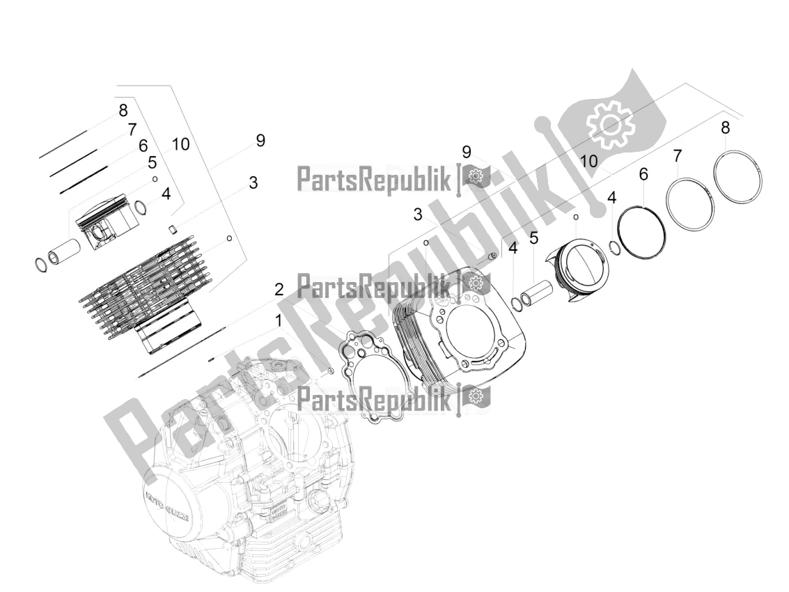 All parts for the Cylinder - Piston of the Moto-Guzzi V9 Bobber 850 ABS 2017