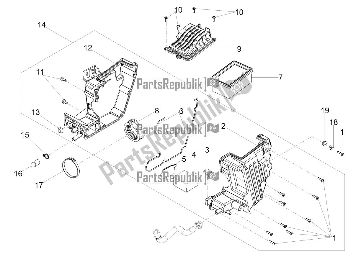 Tutte le parti per il Air Box del Moto-Guzzi V9 Bobber 850 ABS 2019