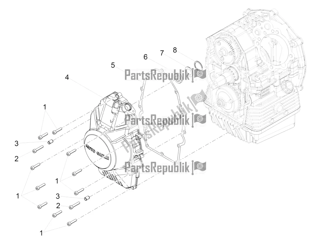 Tutte le parti per il Coperchio Del Volano del Moto-Guzzi V9 Bobber 850 ABS 2019