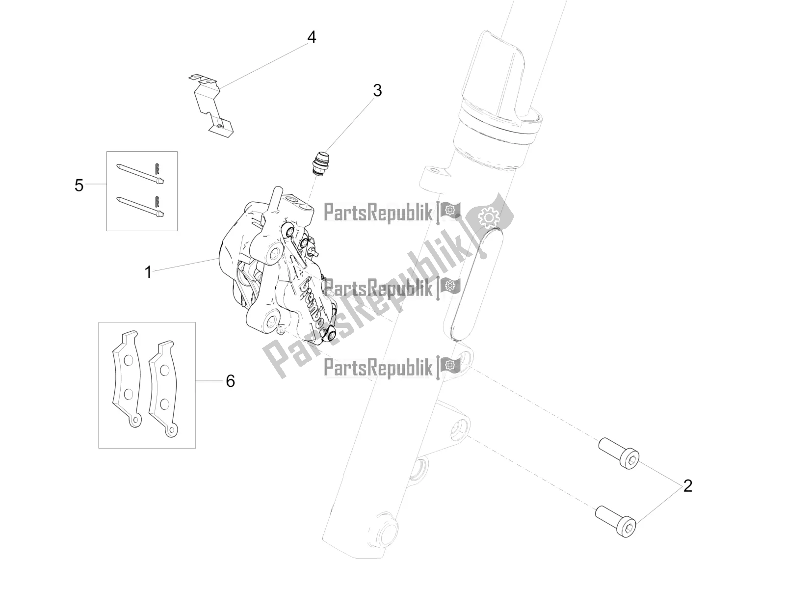 Tutte le parti per il Pinza Freno Anteriore del Moto-Guzzi V9 Bobber 850 ABS 2019