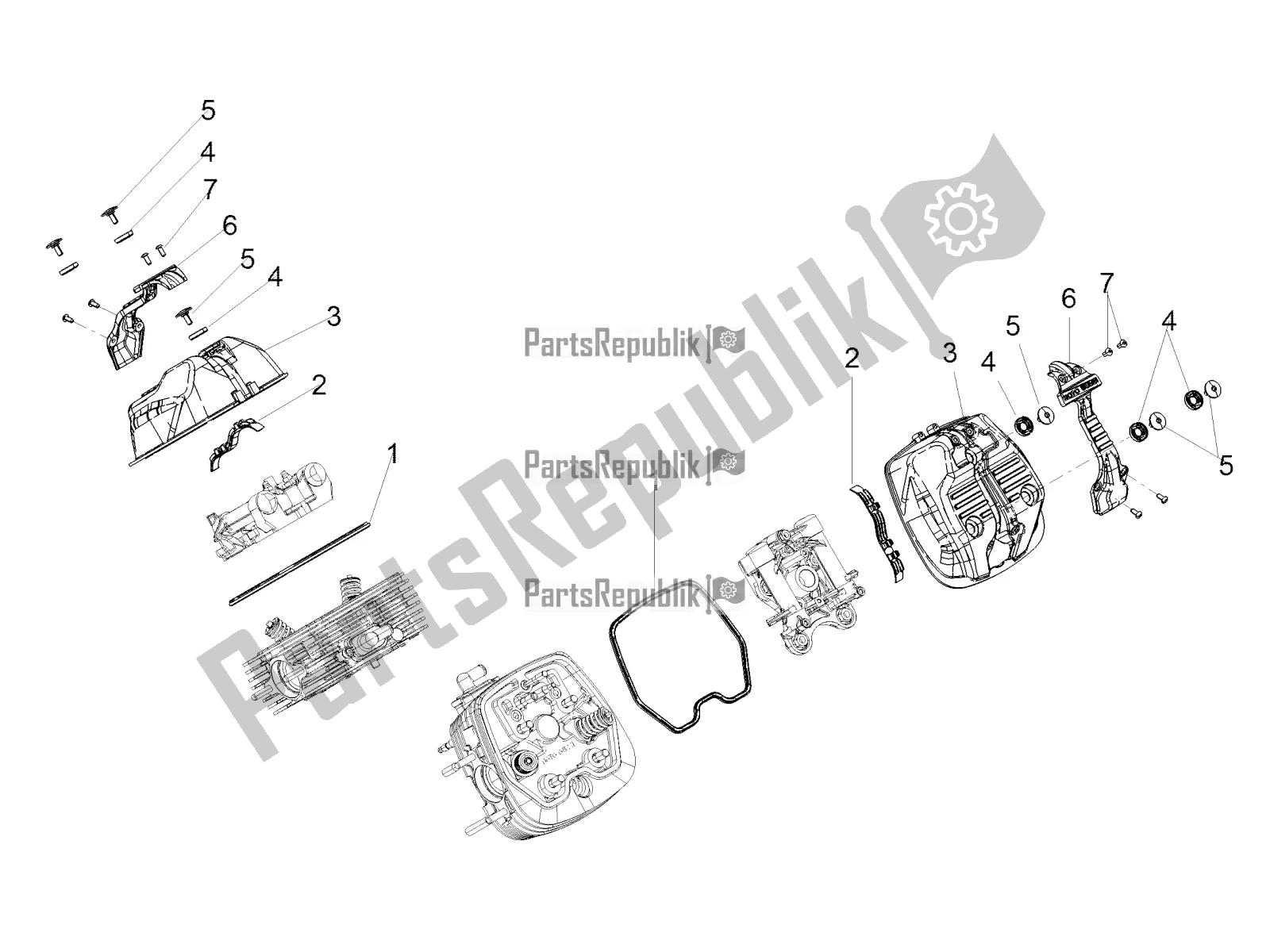 All parts for the Head Cover of the Moto-Guzzi V9 Bobber 850 ABS 2019