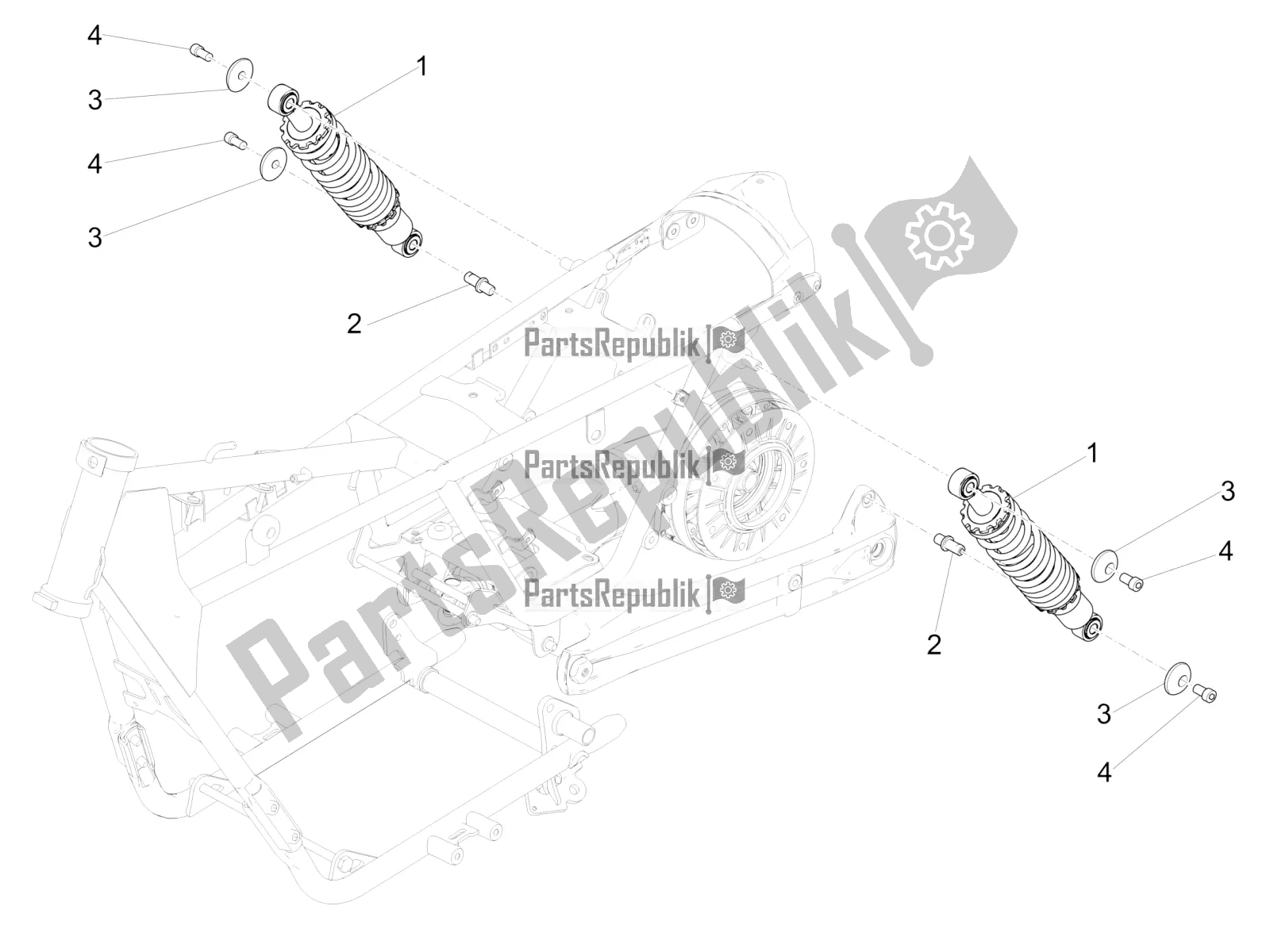 Tutte le parti per il Ammortizzatore del Moto-Guzzi V9 Bobber 850 ABS 2019