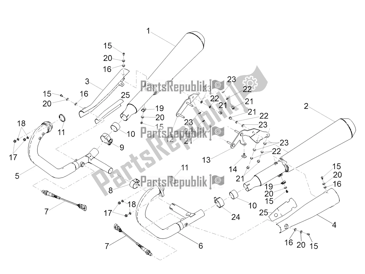 Toutes les pièces pour le Tuyau D'échappement du Moto-Guzzi V9 Bobber 850 ABS 2020