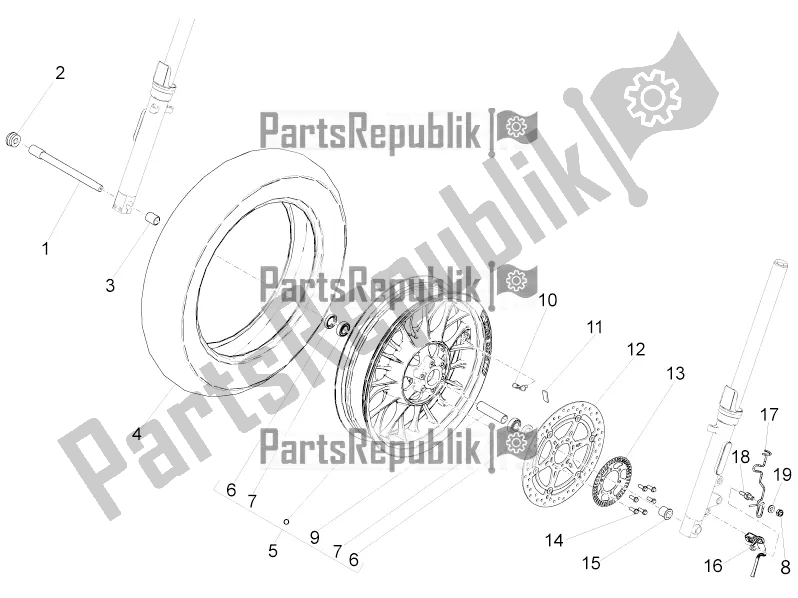 All parts for the Front Wheel of the Moto-Guzzi V9 Bobber 850 ABS 2020