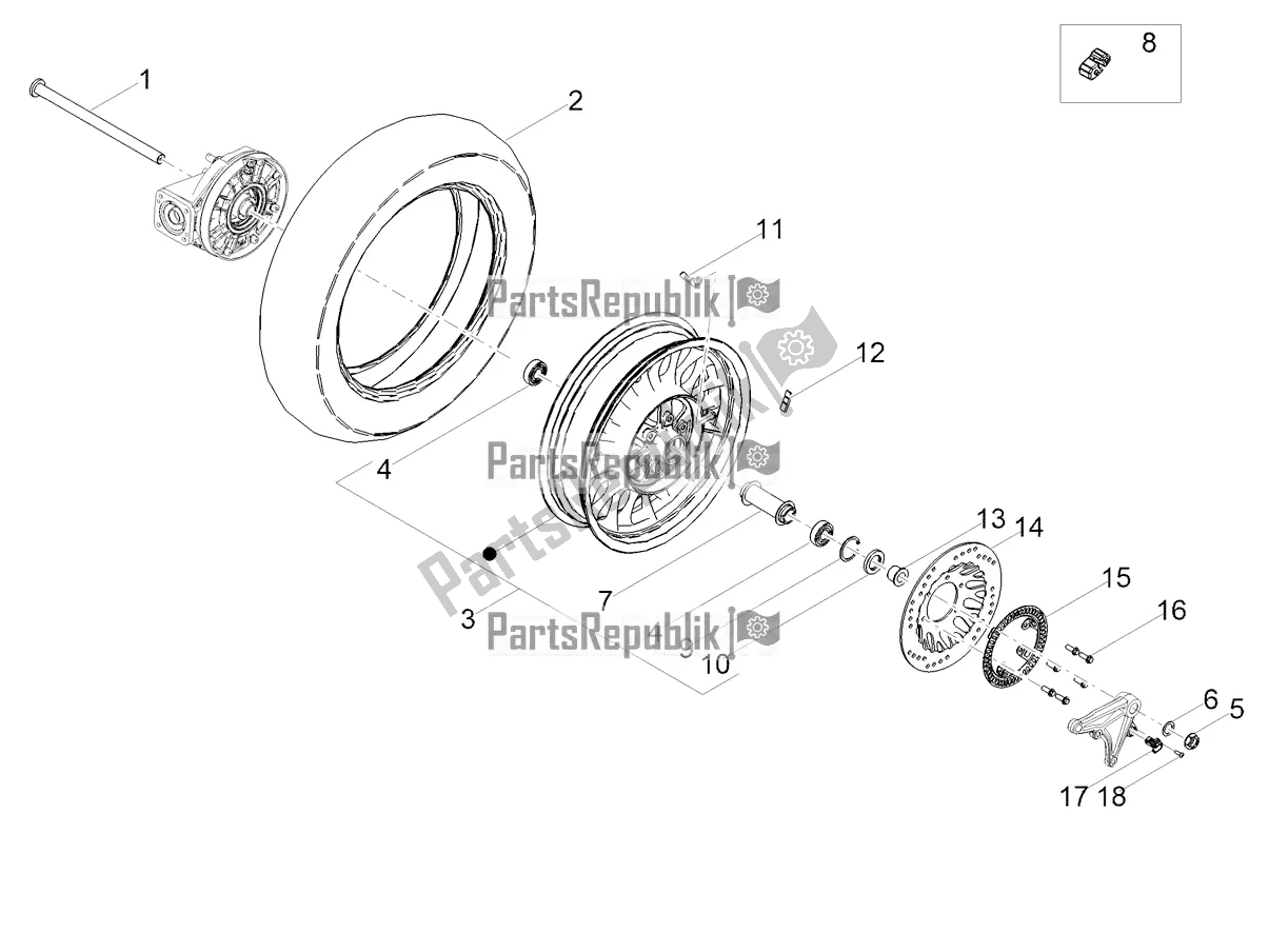 All parts for the Rear Wheel of the Moto-Guzzi V9 Bobber 850 ABS 2020