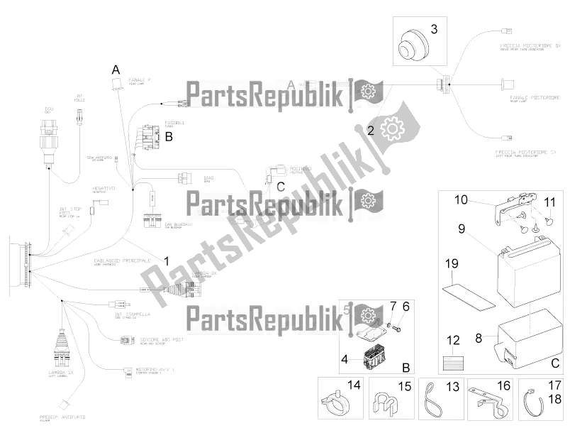 All parts for the Rear Electrical System of the Moto-Guzzi V9 Bobber 850 ABS USA 2017