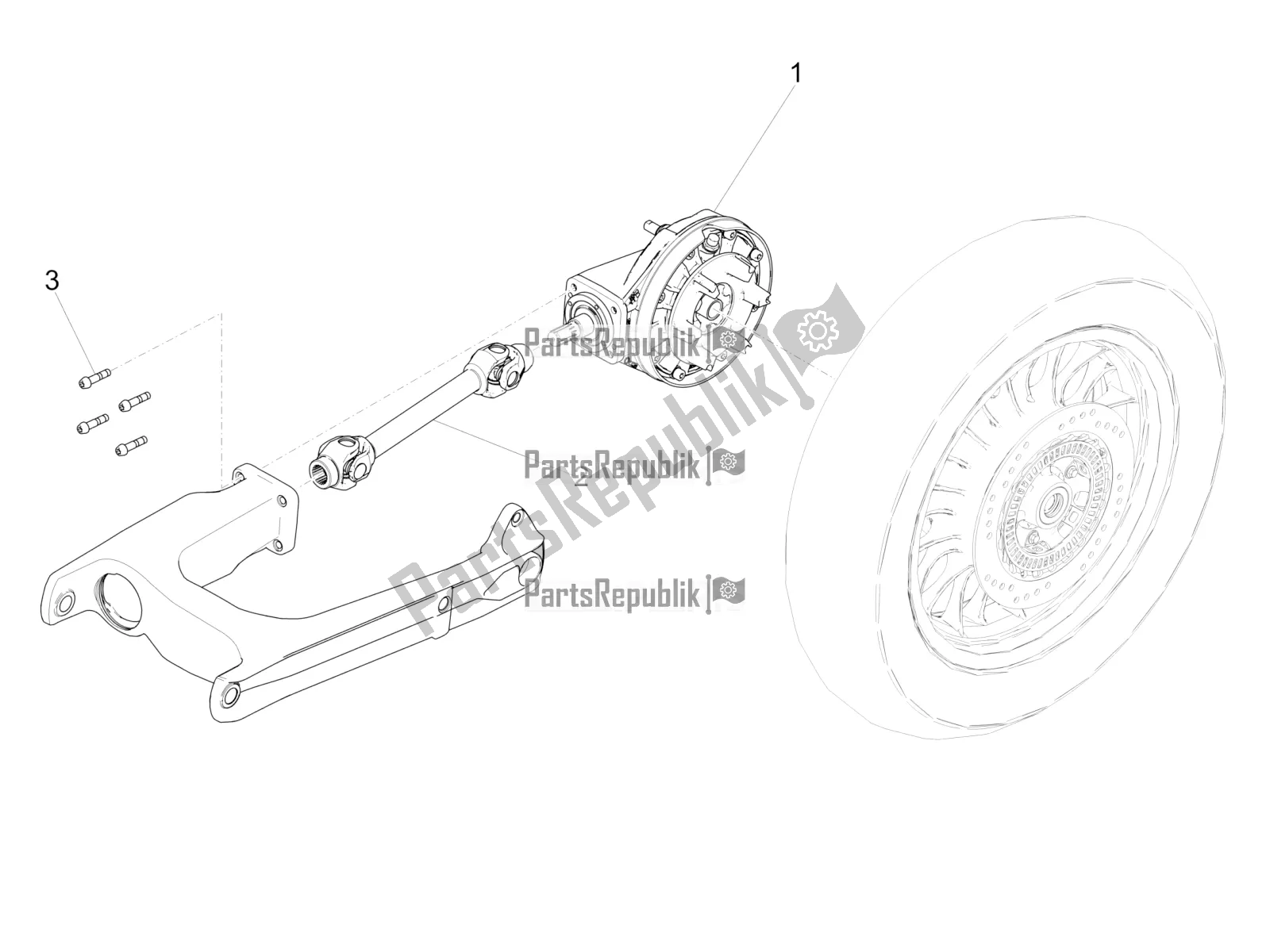 Tutte le parti per il Trasmissione Completata del Moto-Guzzi V9 Bobber 850 ABS USA 2017