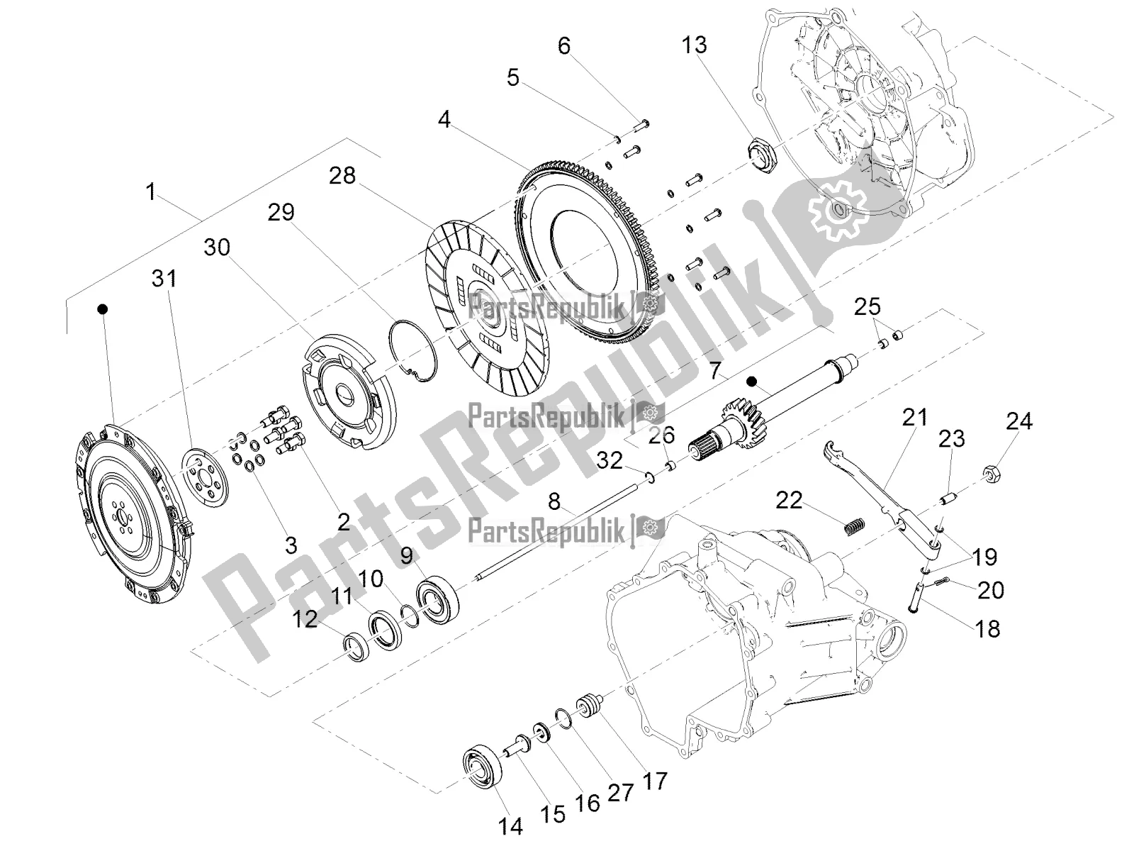 Toutes les pièces pour le Embrayage du Moto-Guzzi V9 Bobber 850 ABS USA 2018