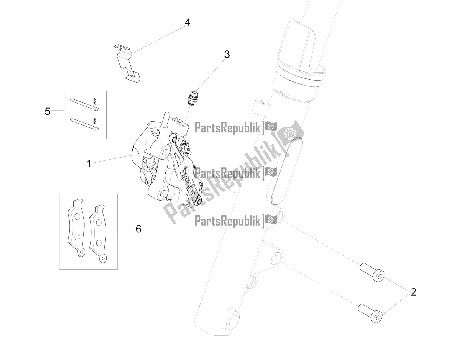 Toutes les pièces pour le étrier De Frein Avant du Moto-Guzzi V9 Bobber 850 ABS USA 2018