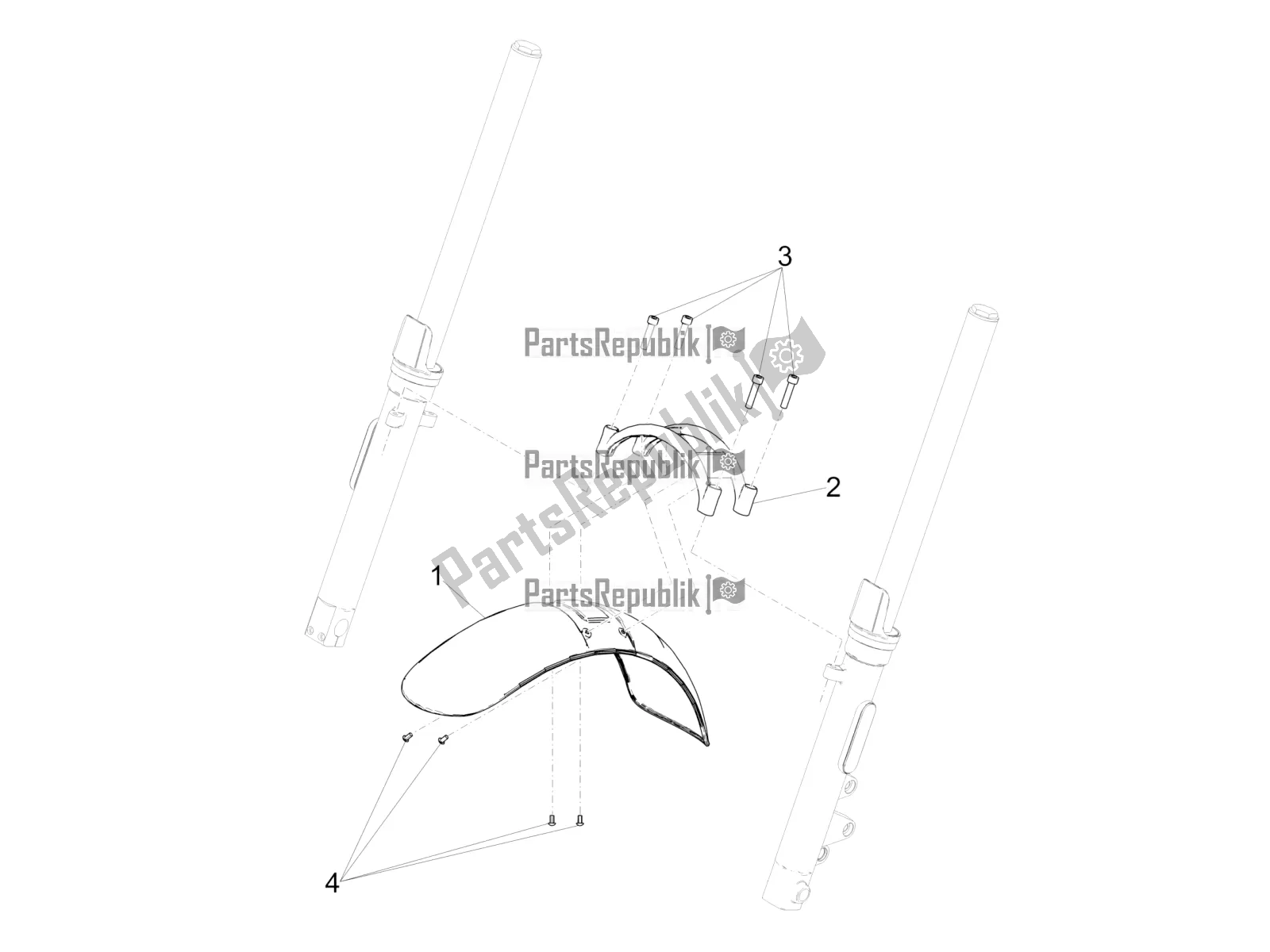 Toutes les pièces pour le Montant-garde-boue Avant du Moto-Guzzi V9 Bobber 850 ABS USA 2018