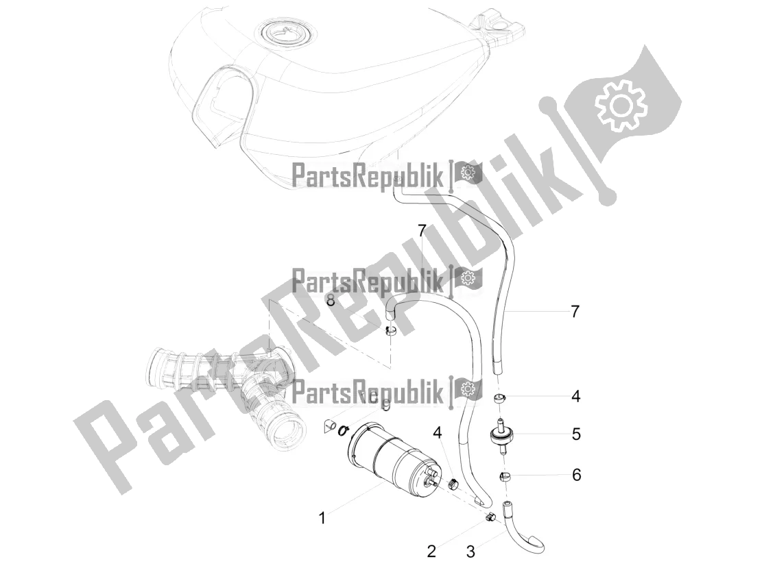 Toutes les pièces pour le Système De Récupération De Vapeur De Carburant du Moto-Guzzi V9 Bobber 850 ABS USA 2018