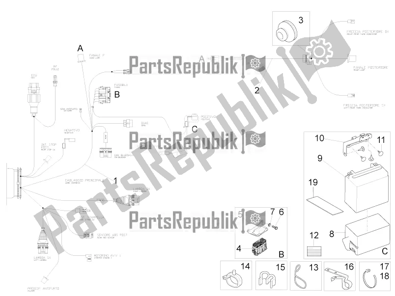 All parts for the Rear Electrical System of the Moto-Guzzi V9 Bobber 850 ABS USA 2018