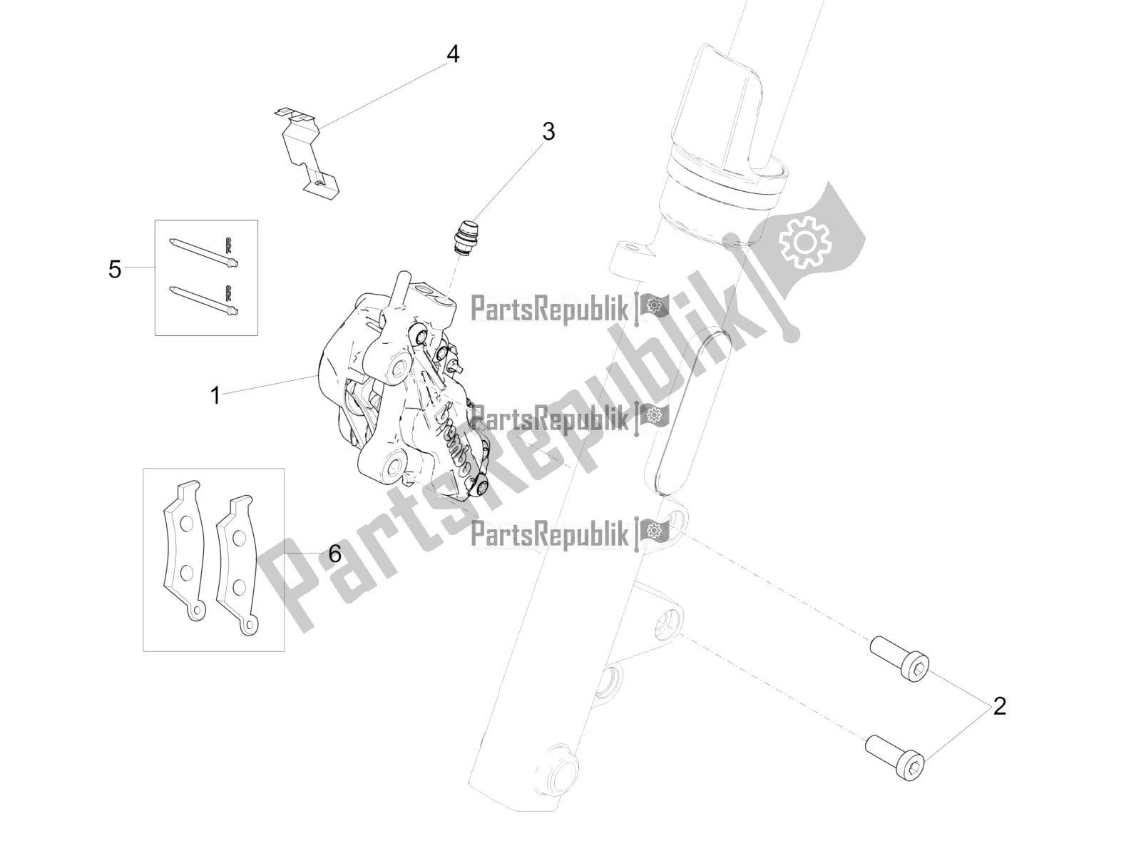 Tutte le parti per il Pinza Freno Anteriore del Moto-Guzzi V9 Bobber 850 ABS USA 2019