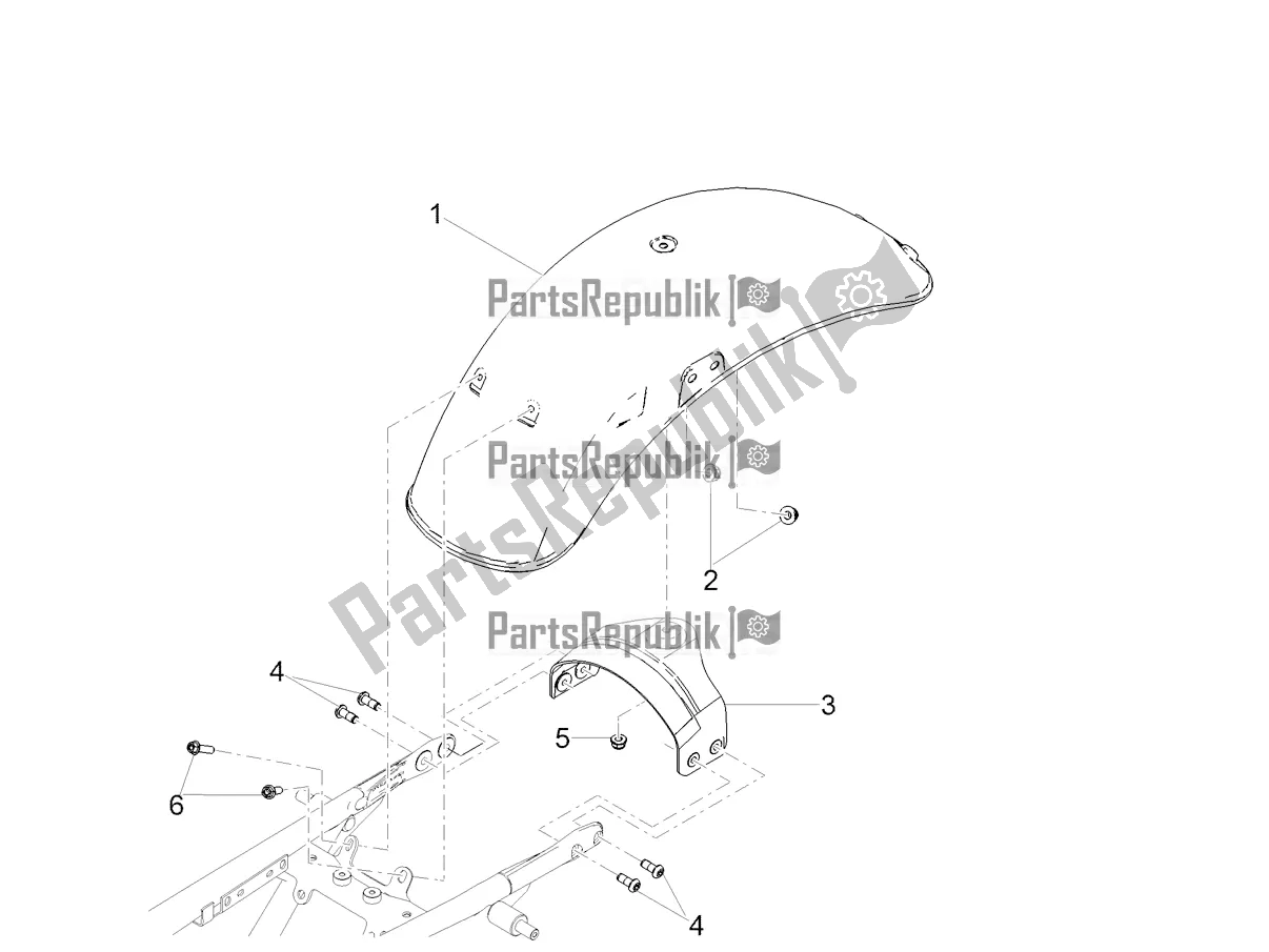 Tutte le parti per il Parafango Posteriore del Moto-Guzzi V9 Bobber 850 ABS USA 2019