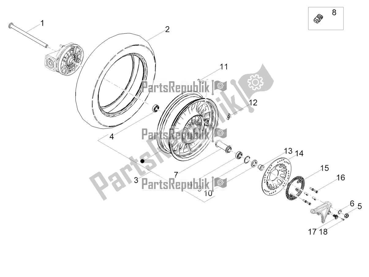 Toutes les pièces pour le Roue Arrière du Moto-Guzzi V9 Bobber 850 ABS USA 2019