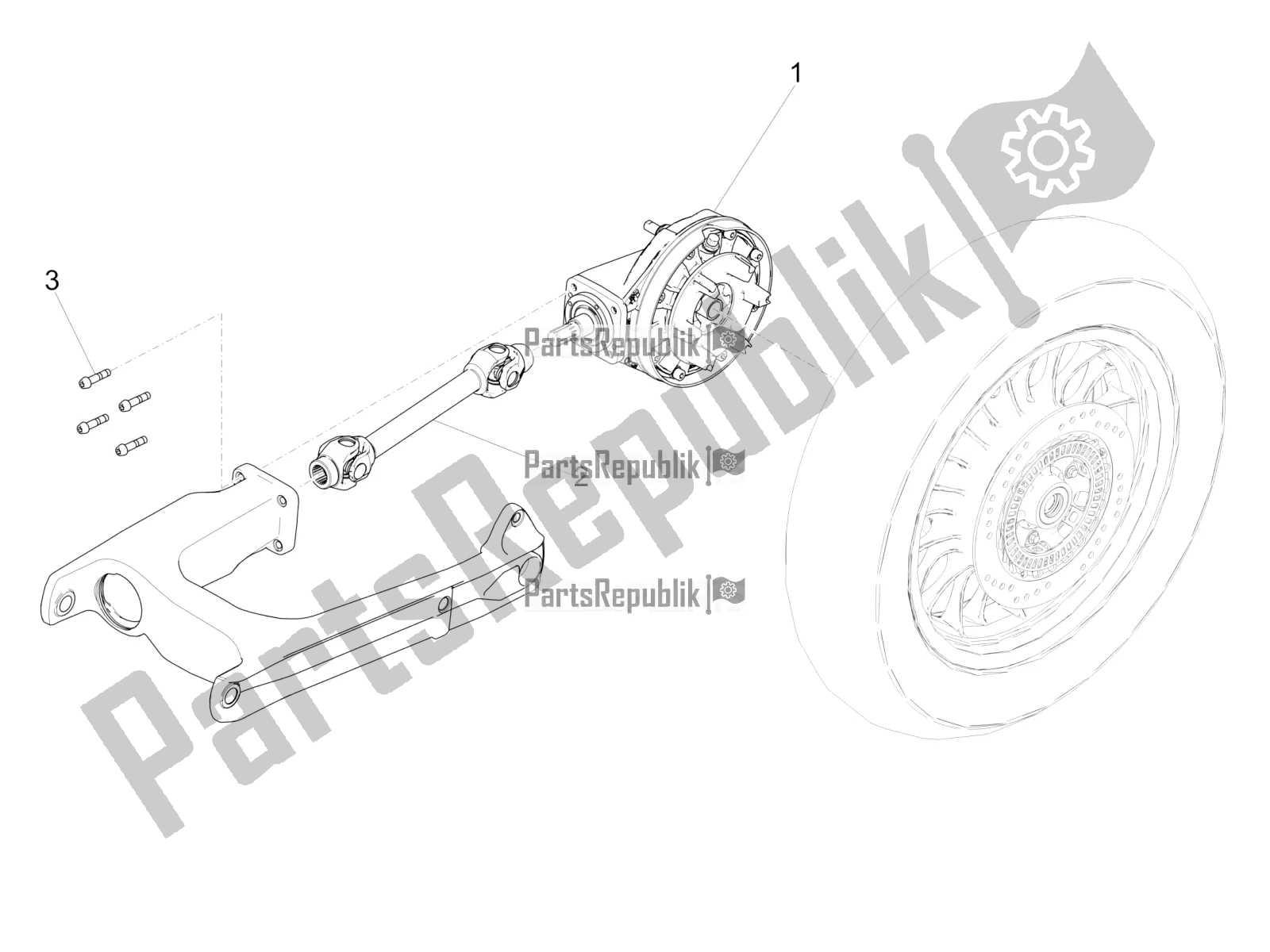 Tutte le parti per il Trasmissione Completata del Moto-Guzzi V9 Bobber 850 ABS USA 2019