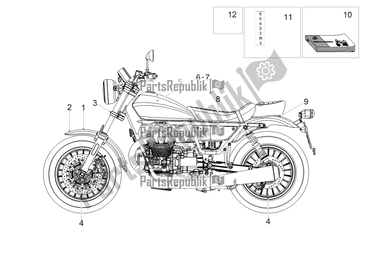 Todas las partes para Etiqueta de Moto-Guzzi V9 Bobber 850 Apac 2018