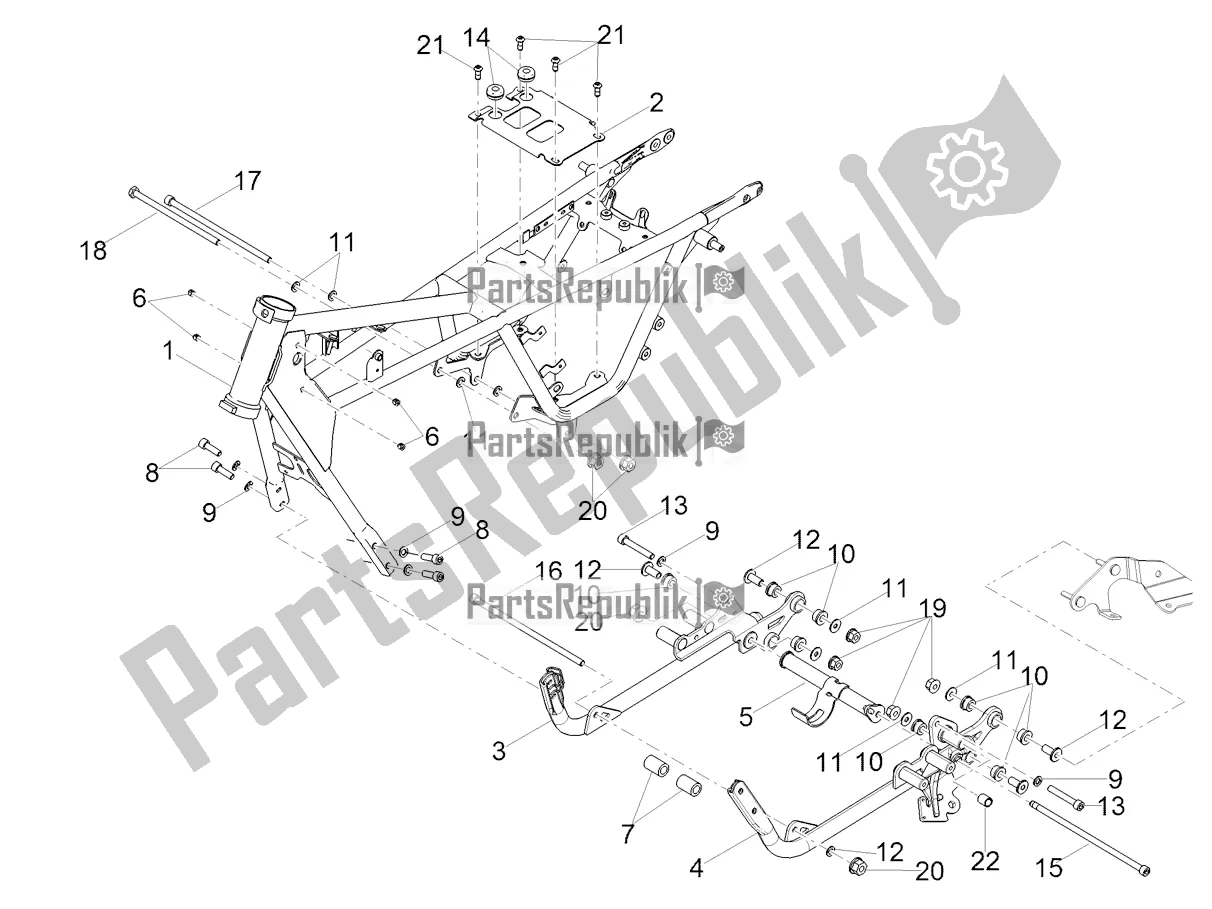 All parts for the Frame of the Moto-Guzzi V9 Bobber 850 Apac 2019