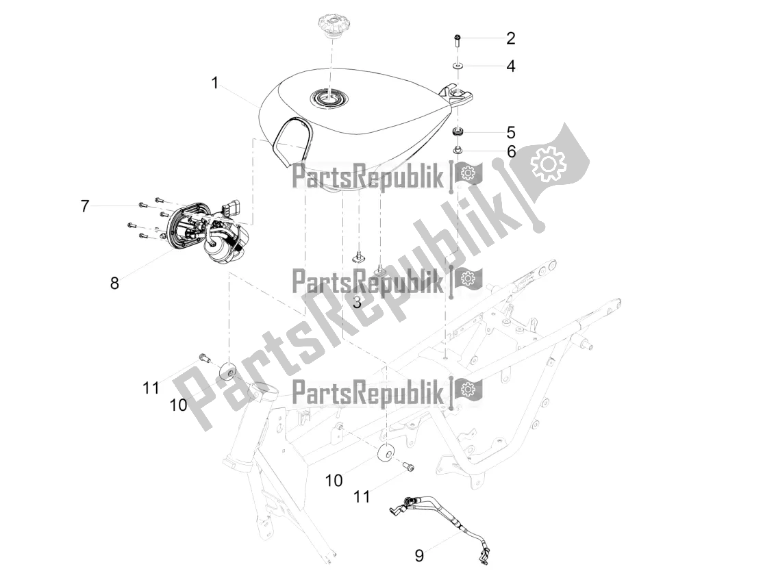 Tutte le parti per il Serbatoio Di Carburante del Moto-Guzzi V9 Bobber 850 Apac 2019