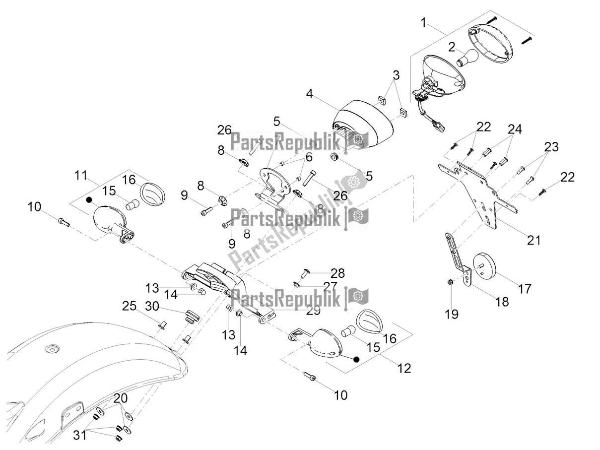Alle onderdelen voor de Achterlichten van de Moto-Guzzi V9 Bobber 850 Apac 2020