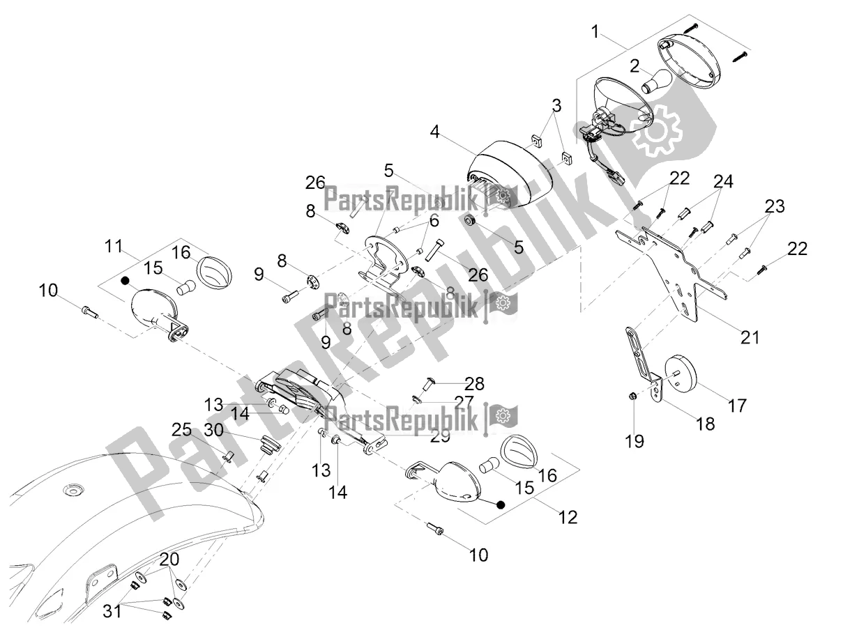 Tutte le parti per il Luci Posteriori del Moto-Guzzi V9 Bobber 850 Apac 2020