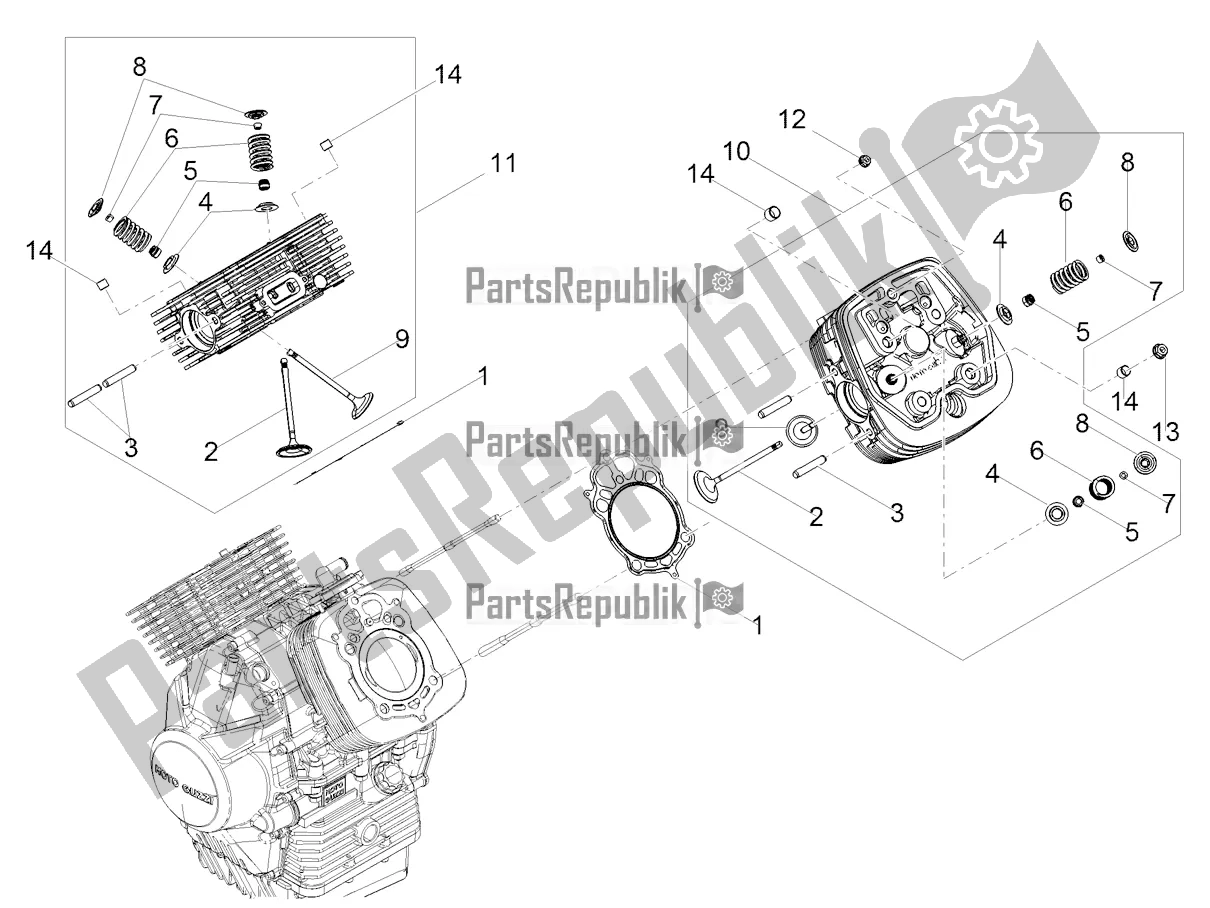 Tutte le parti per il Testata - Valvole del Moto-Guzzi V9 Bobber 850 Apac 2021