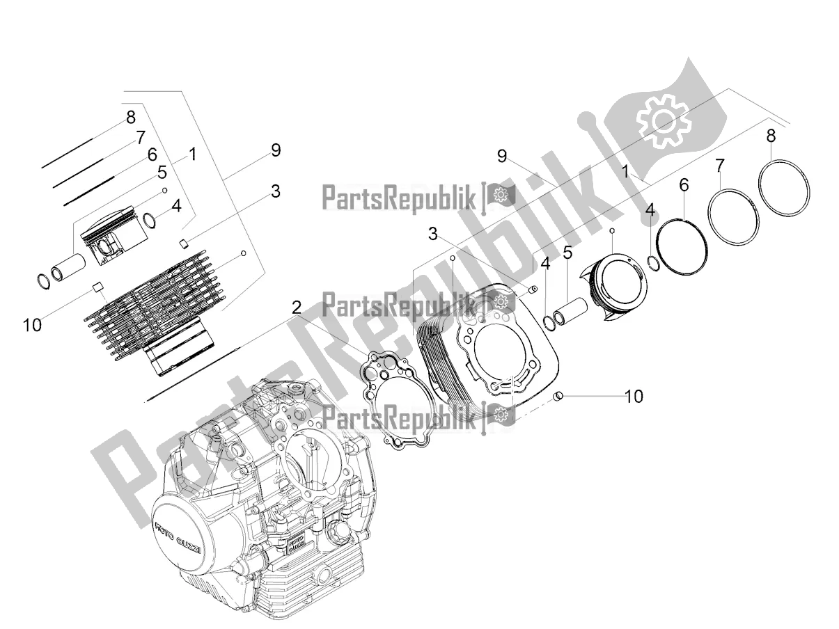 Toutes les pièces pour le Cylindre - Piston du Moto-Guzzi V9 Bobber 850 Apac 2021