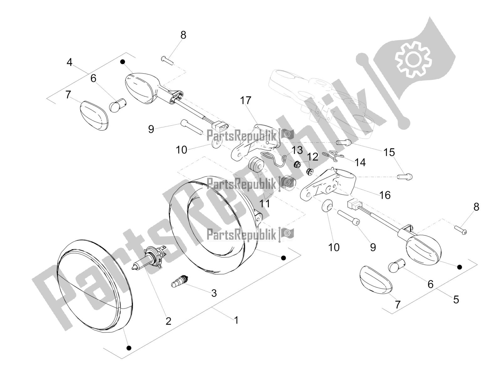 Todas las partes para Luces Delanteras de Moto-Guzzi V9 Bobber 850 Apac 2021