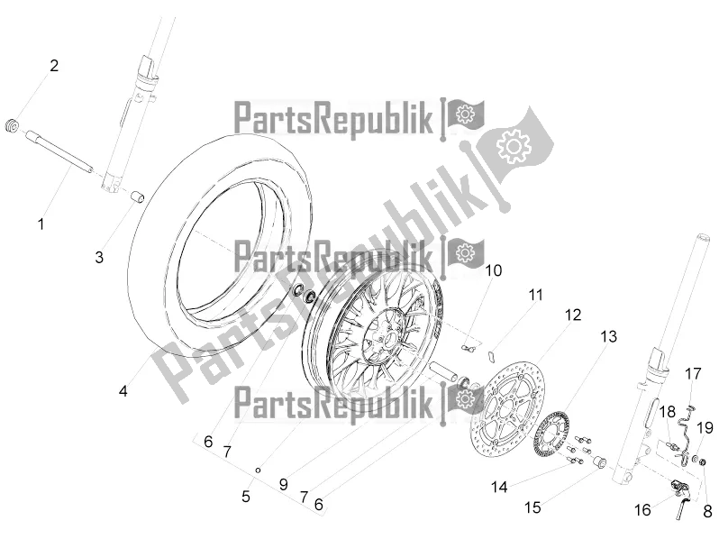 Tutte le parti per il Ruota Anteriore del Moto-Guzzi V9 Bobber 850 Apac 2021