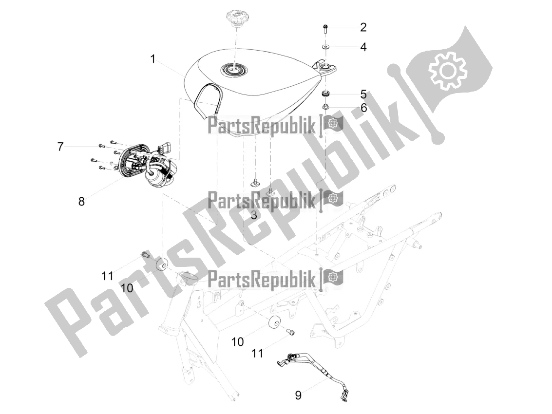 Todas las partes para Depósito De Combustible de Moto-Guzzi V9 Bobber 850 Apac 2021