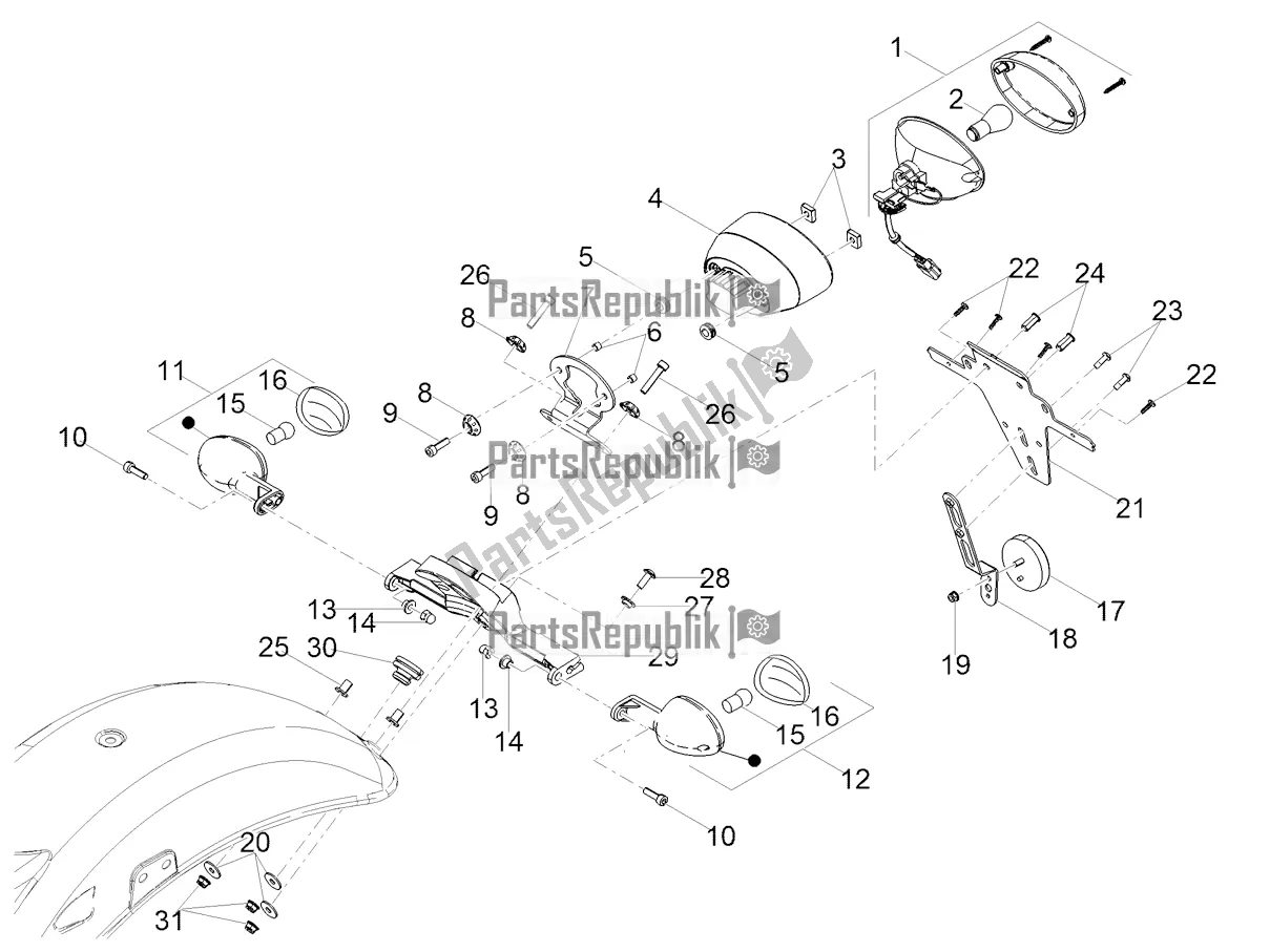 Todas las partes para Luces Traseras de Moto-Guzzi V9 Bobber 850 Apac 2021