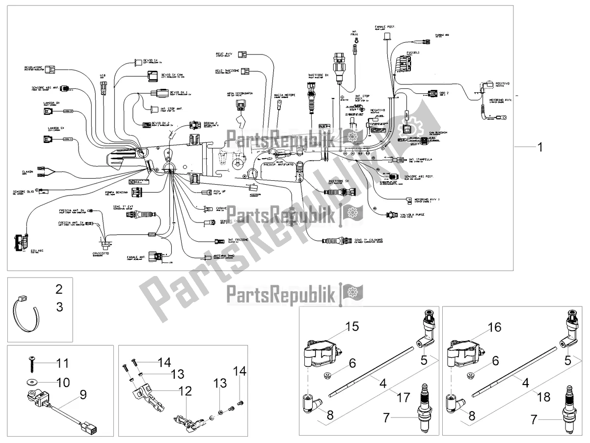 Todas las partes para Sistema Electrico Central de Moto-Guzzi V9 Bobber 850 Apac 2022