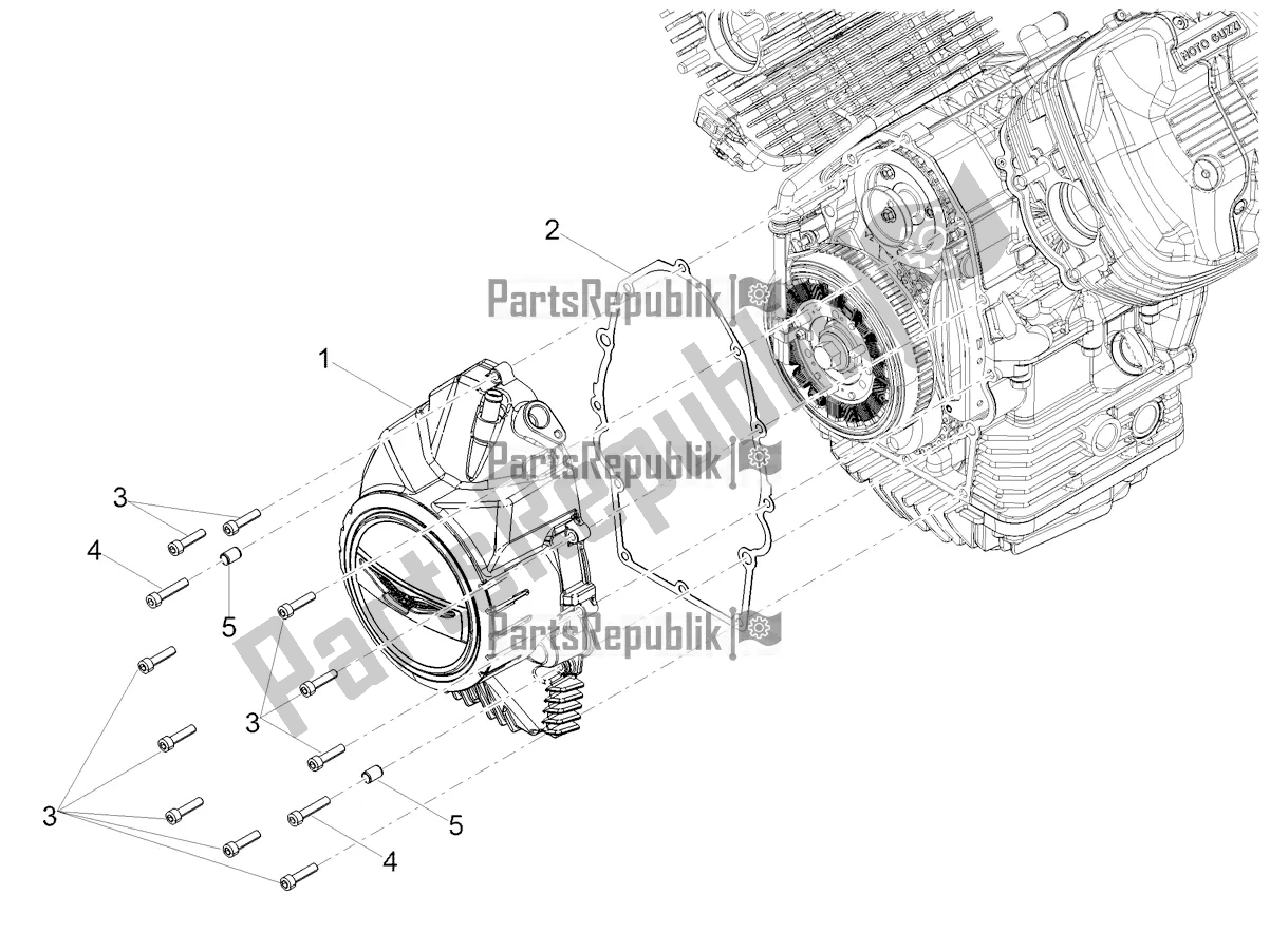 Toutes les pièces pour le Couvercle De Volant du Moto-Guzzi V9 Bobber 850 Apac 2022