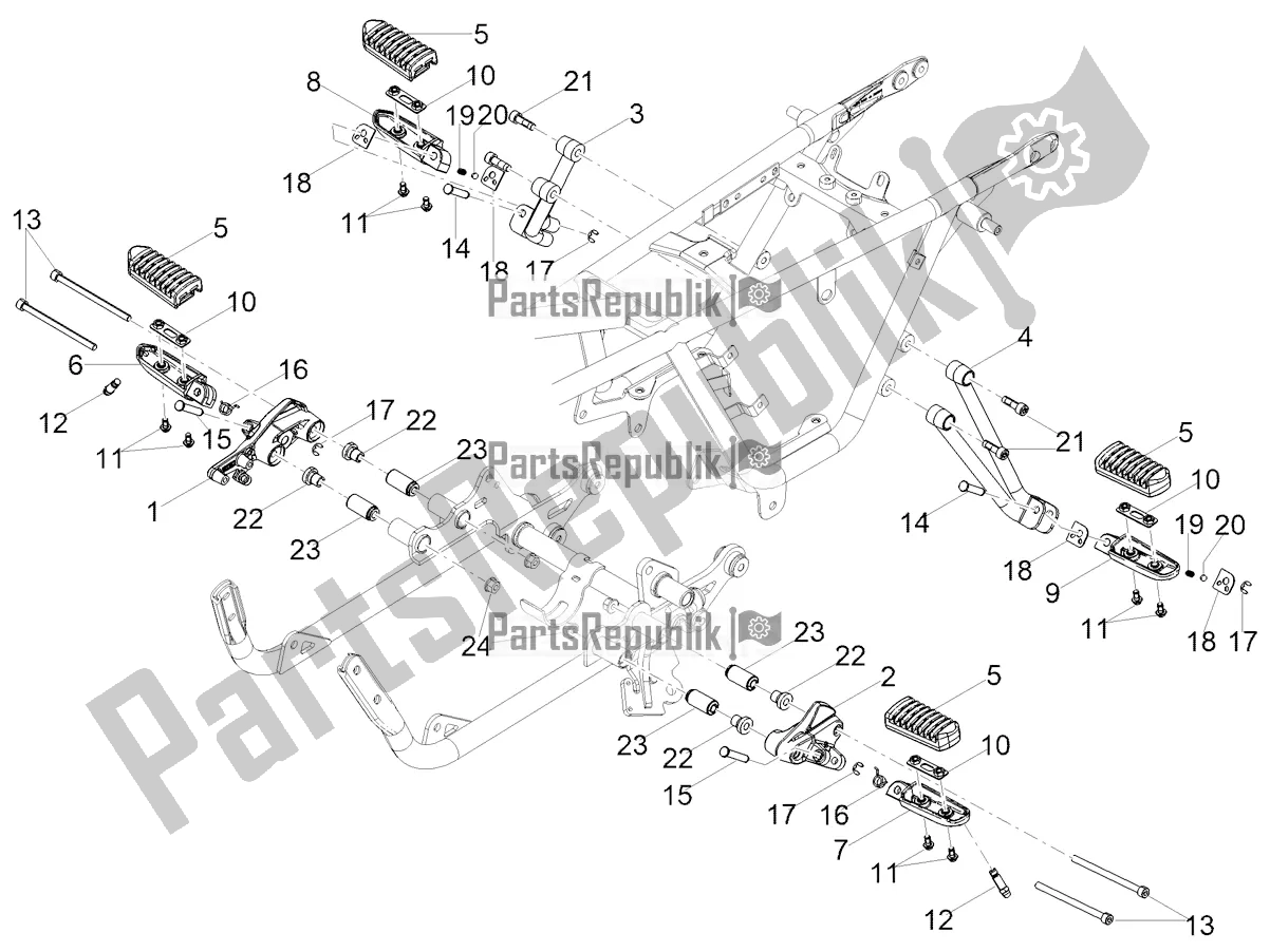 Todas las partes para Reposapiés de Moto-Guzzi V9 Bobber 850 Apac 2022