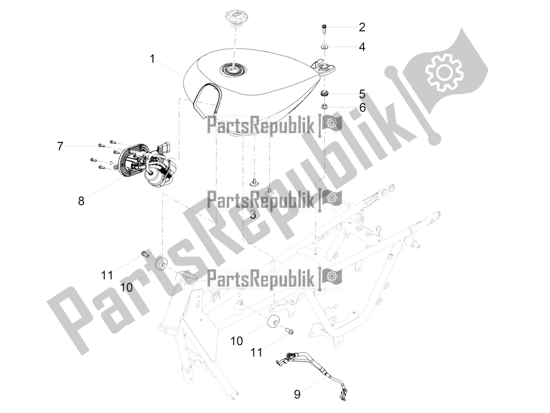 Todas las partes para Depósito De Combustible de Moto-Guzzi V9 Bobber 850 Apac 2022