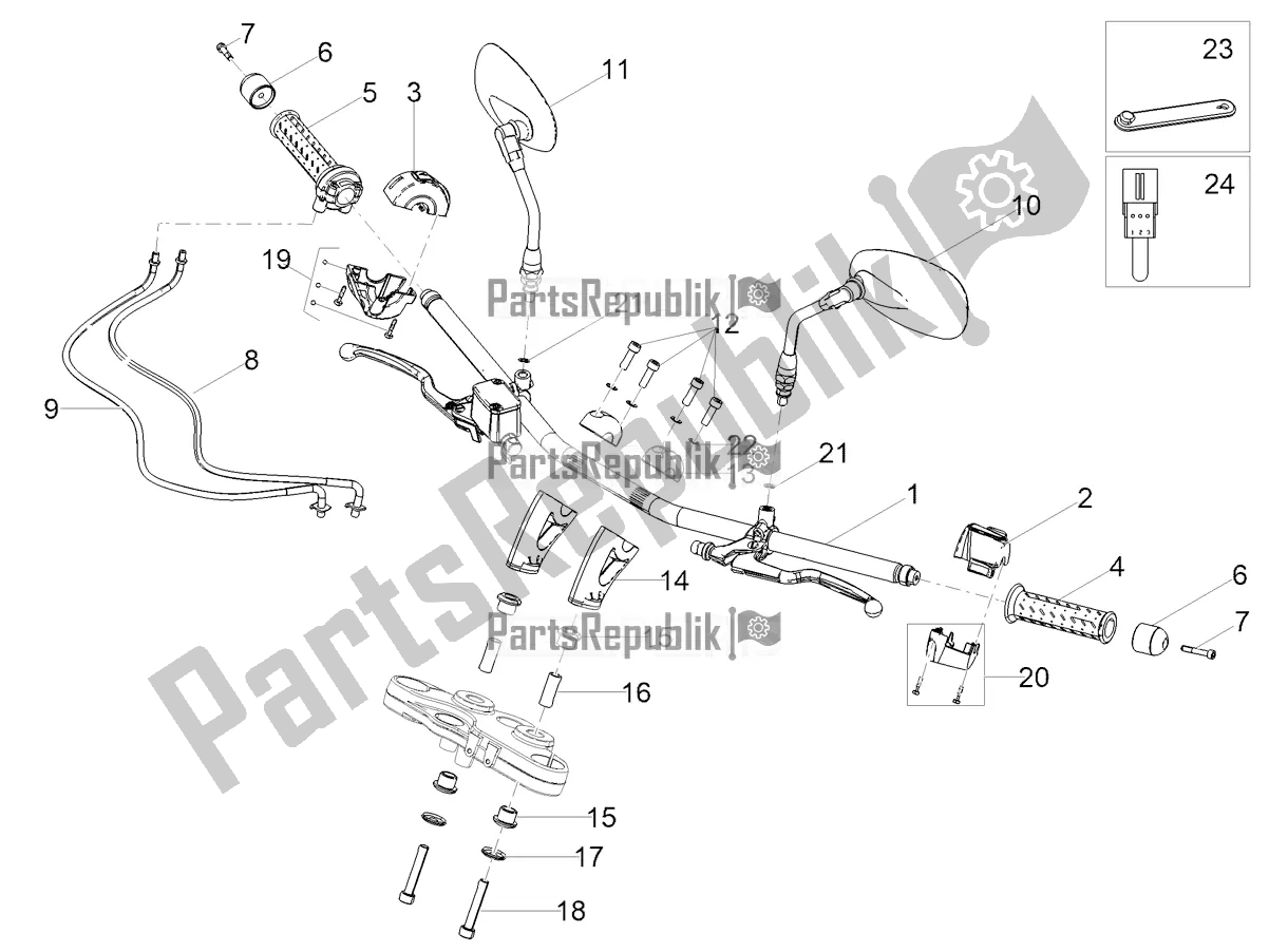 Toutes les pièces pour le Guidon - Commandes du Moto-Guzzi V9 Bobber 850 Apac 2022