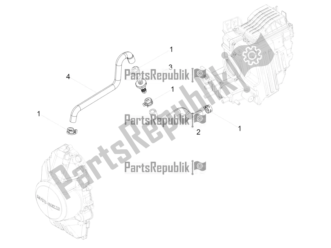 All parts for the Blow-by System of the Moto-Guzzi V9 Bobber 850 USA 2020