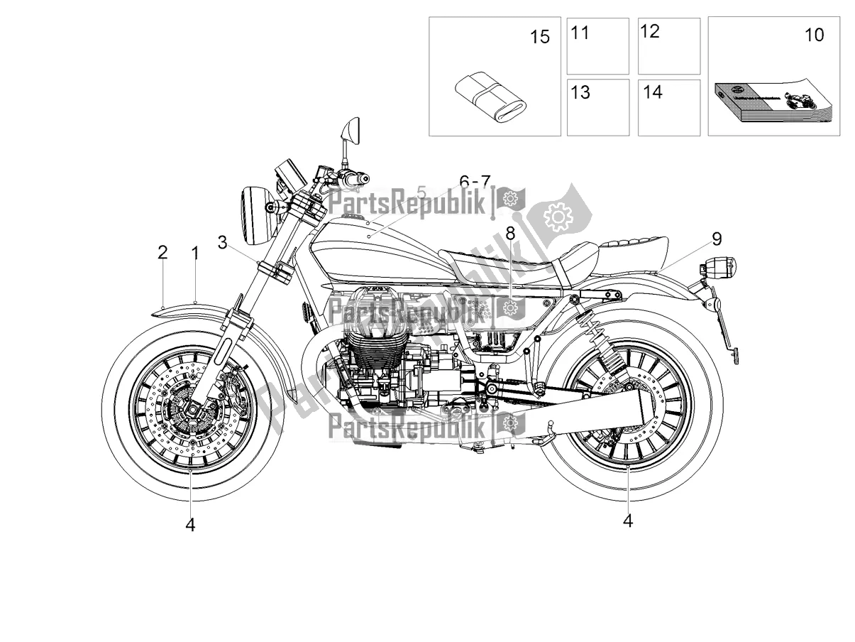 Tutte le parti per il Decalcomania del Moto-Guzzi V9 Bobber 850 USA 2020