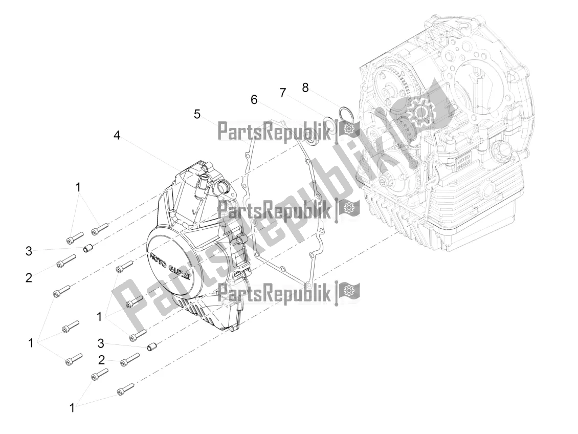 Tutte le parti per il Coperchio Del Volano del Moto-Guzzi V9 Bobber 850 USA 2020