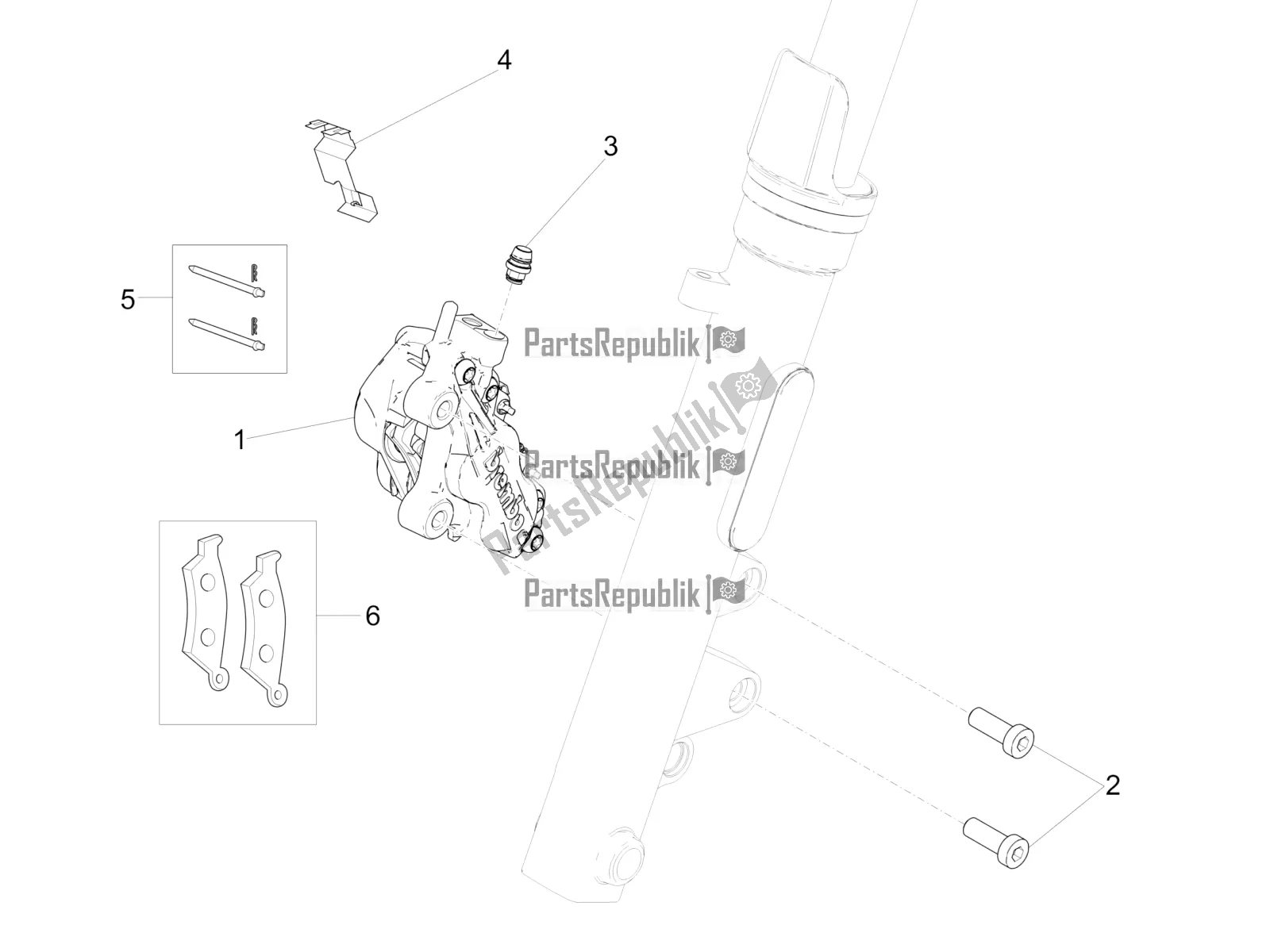 Tutte le parti per il Pinza Freno Anteriore del Moto-Guzzi V9 Bobber 850 USA 2020