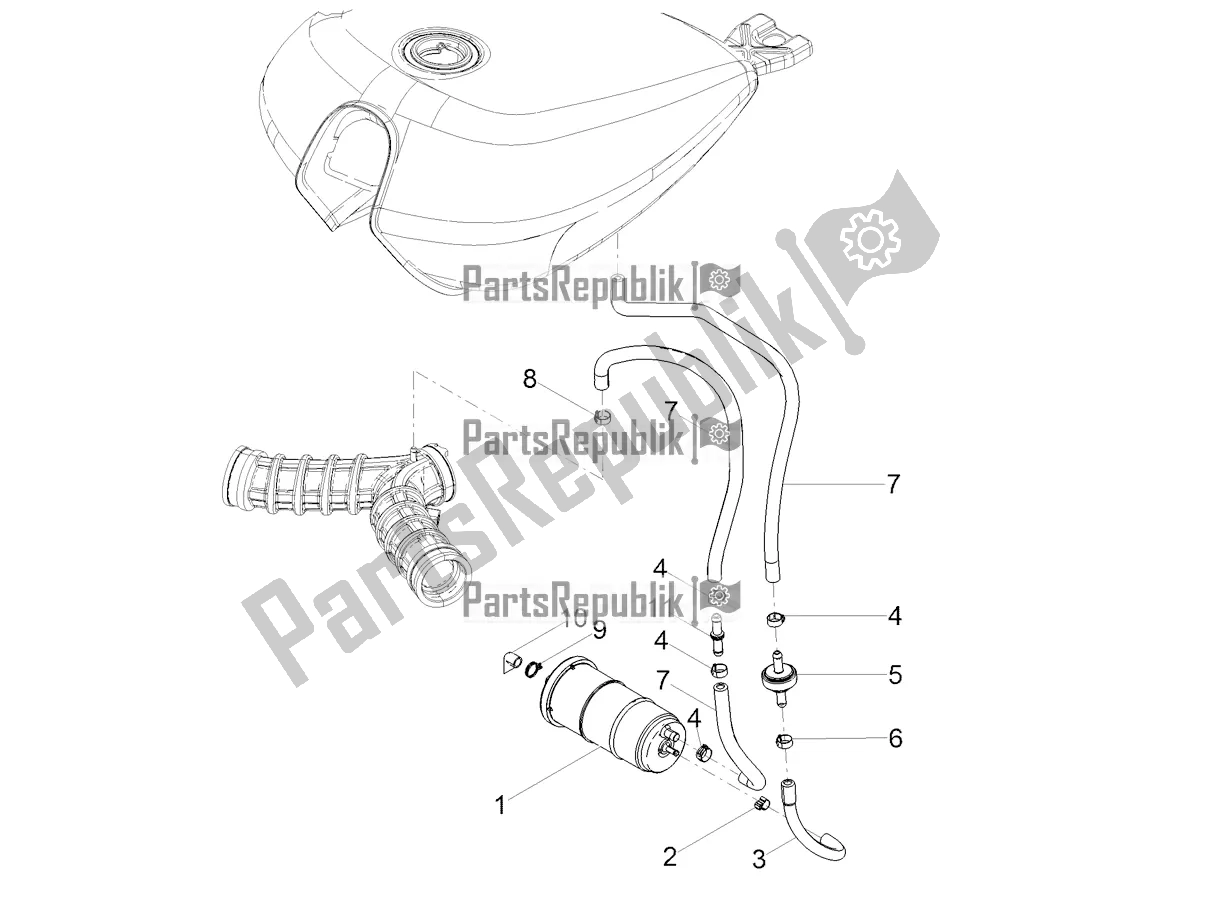 Tutte le parti per il Sistema Di Recupero Del Vapore Di Combustibile del Moto-Guzzi V9 Bobber 850 USA 2020