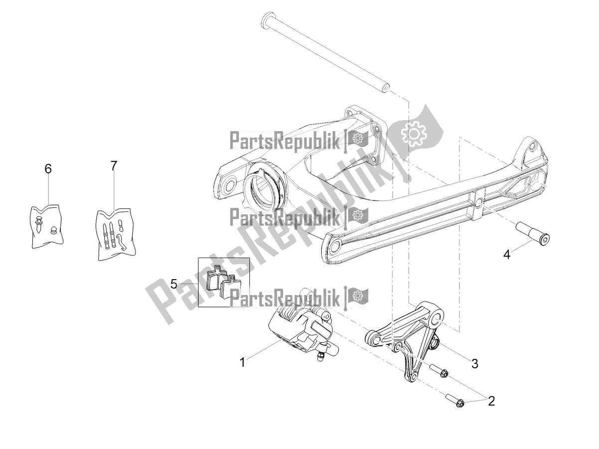 Tutte le parti per il Pinza Freno Posteriore del Moto-Guzzi V9 Bobber 850 USA 2020