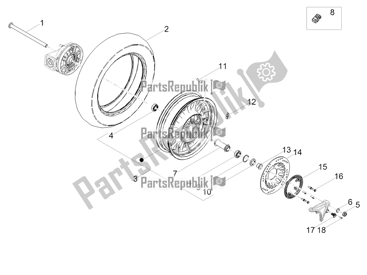 Todas as partes de Roda Traseira do Moto-Guzzi V9 Bobber 850 USA 2020