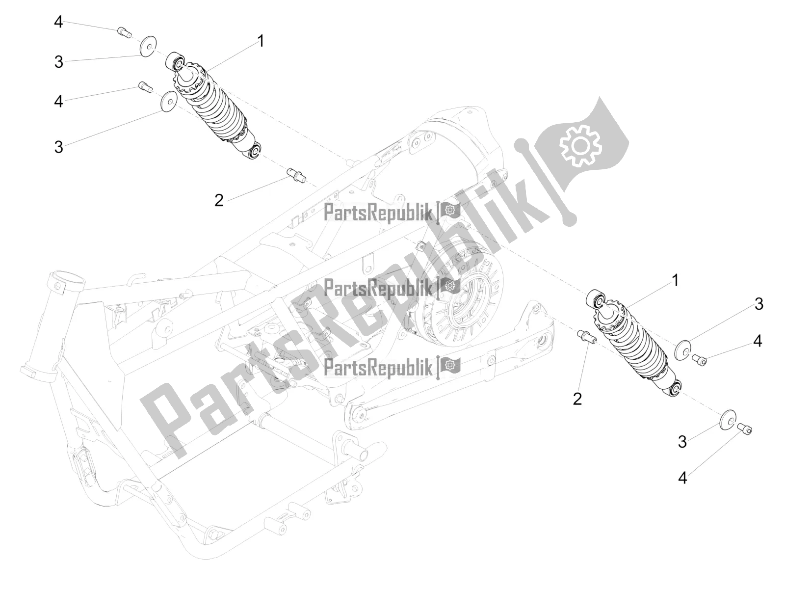 Tutte le parti per il Ammortizzatore del Moto-Guzzi V9 Bobber 850 USA 2020