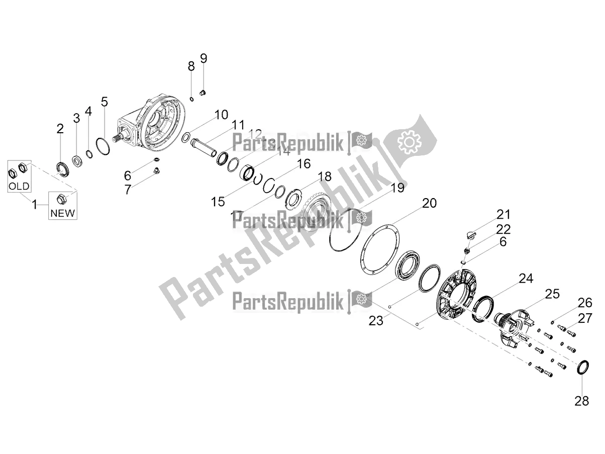 Todas las partes para Transmisión Trasera / Componentes de Moto-Guzzi V9 Bobber 850 USA 2021