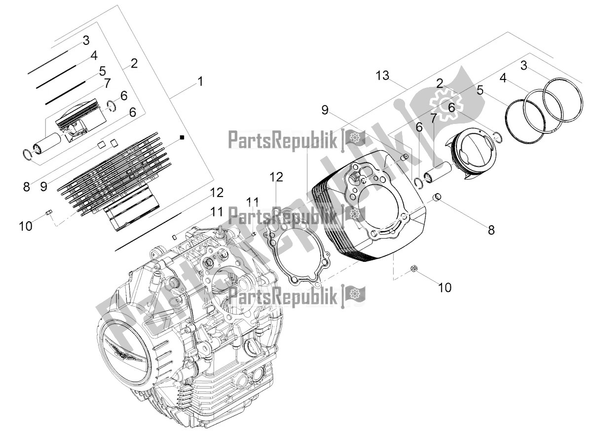 Tutte le parti per il Cilindro - Pistone del Moto-Guzzi V9 Bobber 850 USA 2022