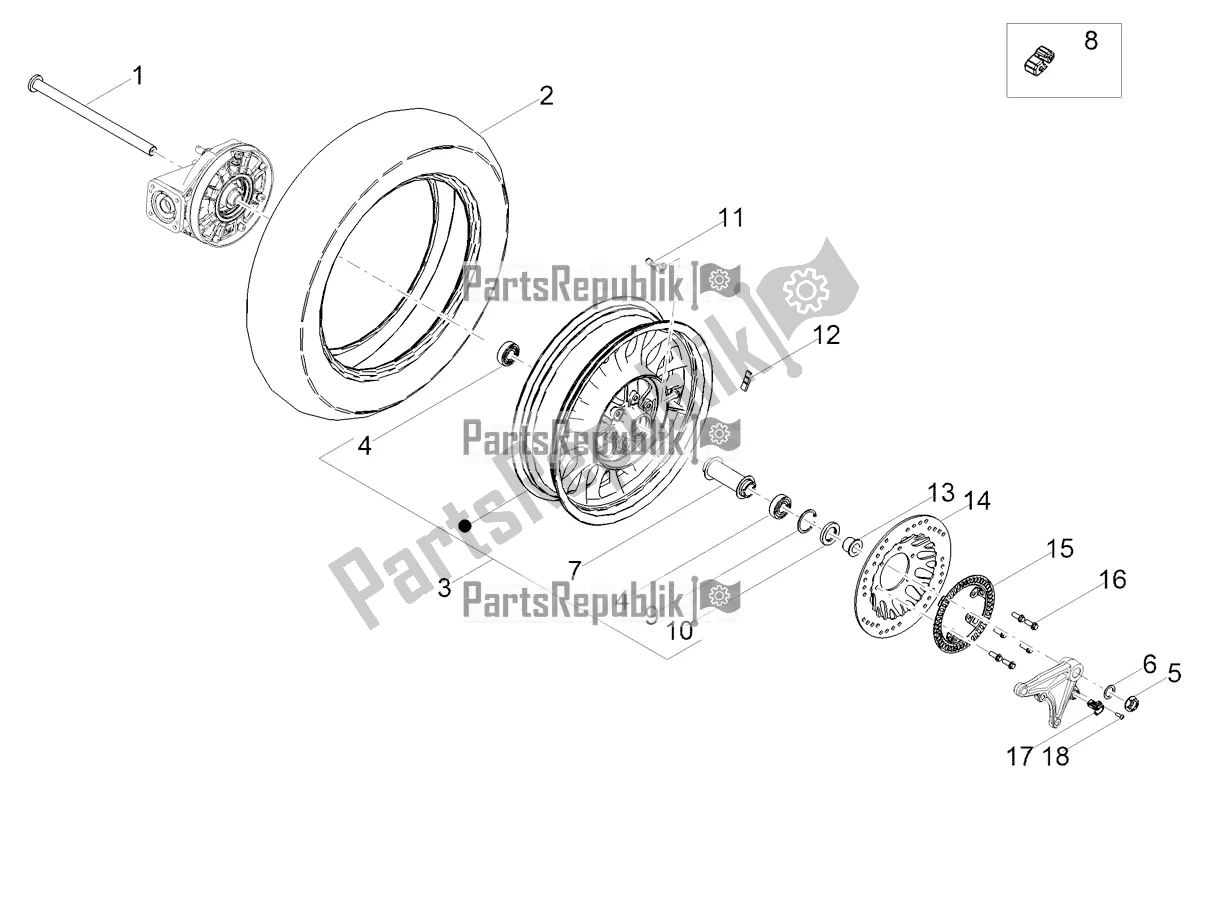 Tutte le parti per il Ruota Posteriore del Moto-Guzzi V9 Bobber 850 USA 2022