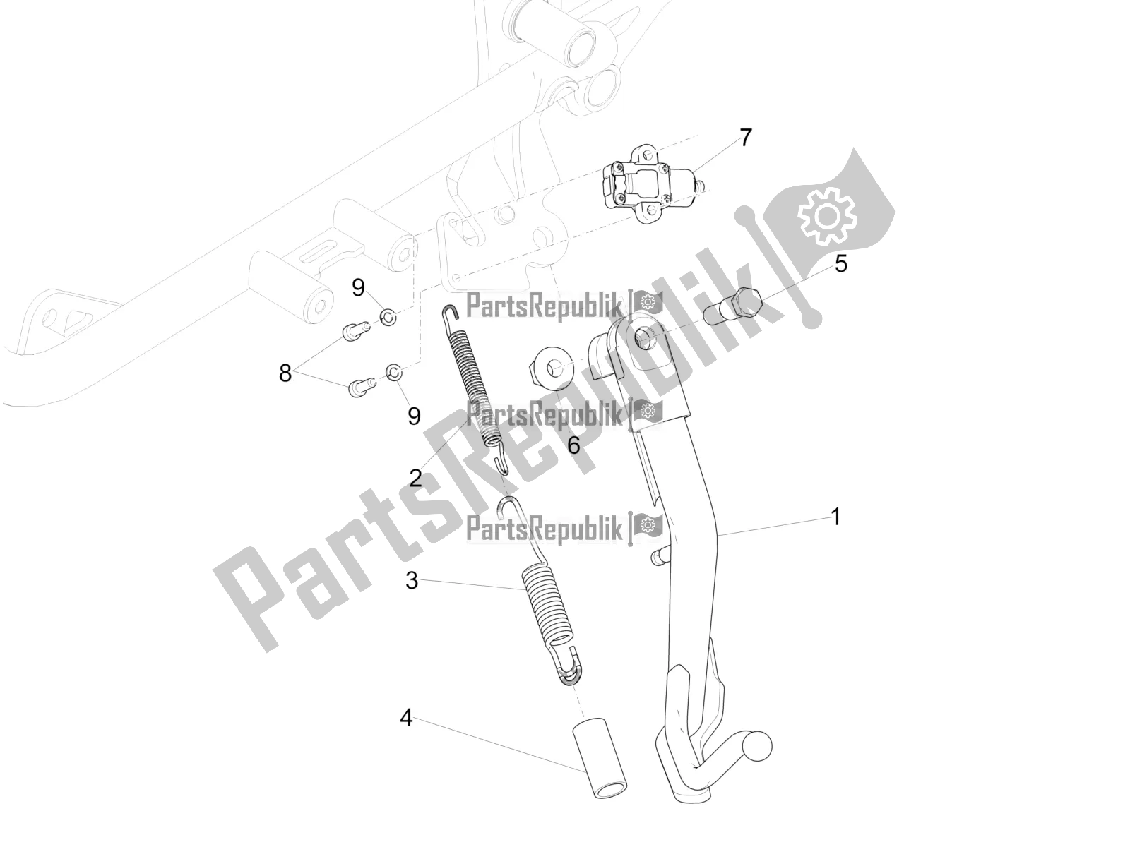 Todas las partes para Soporte Central de Moto-Guzzi V9 Bobber Sport 850 2020