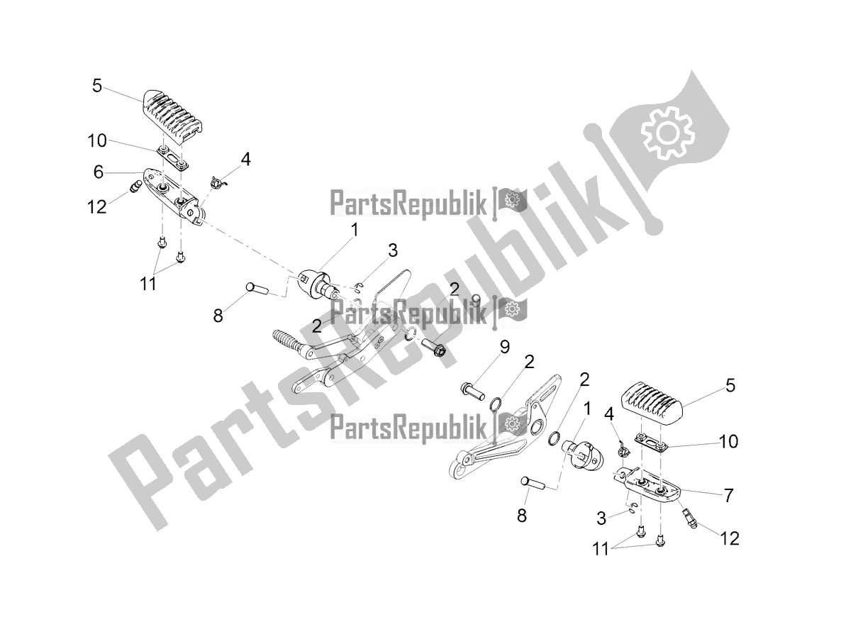 Todas as partes de Descansos Para Os Pés do Moto-Guzzi V9 Bobber Sport 850 2020