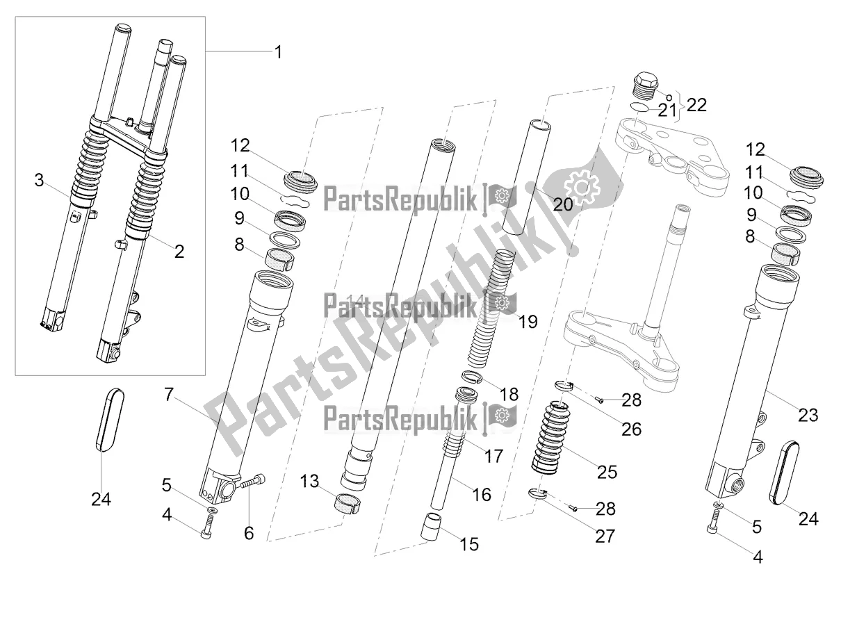 Toutes les pièces pour le Fourche Avant Kaifa du Moto-Guzzi V9 Bobber Sport 850 2020